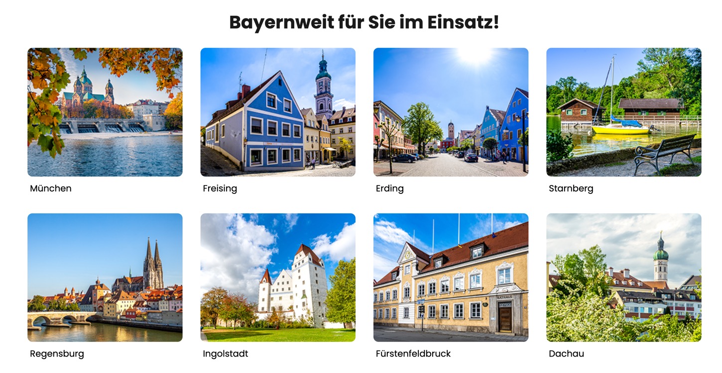 Ausschnitt 4 von 6 der Website von Express Umzugsservice, Landkreis Fürstenfeldbruck