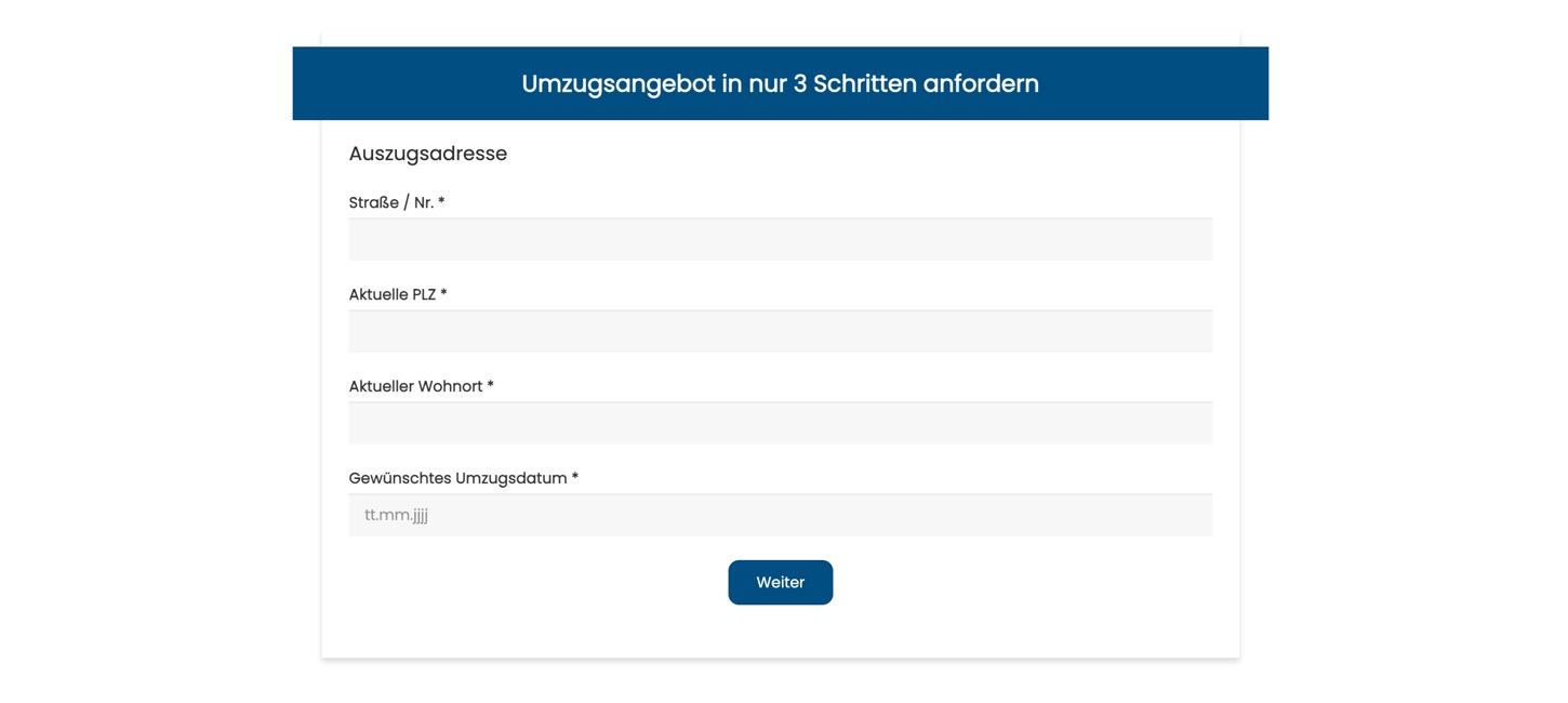 Ausschnitt 5 von 6 der Website von Express Umzugsservice, Landkreis Fürstenfeldbruck