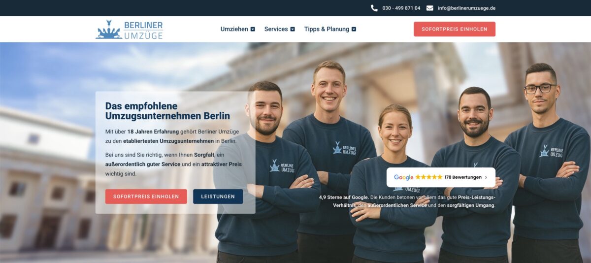 Screenshot der Website
