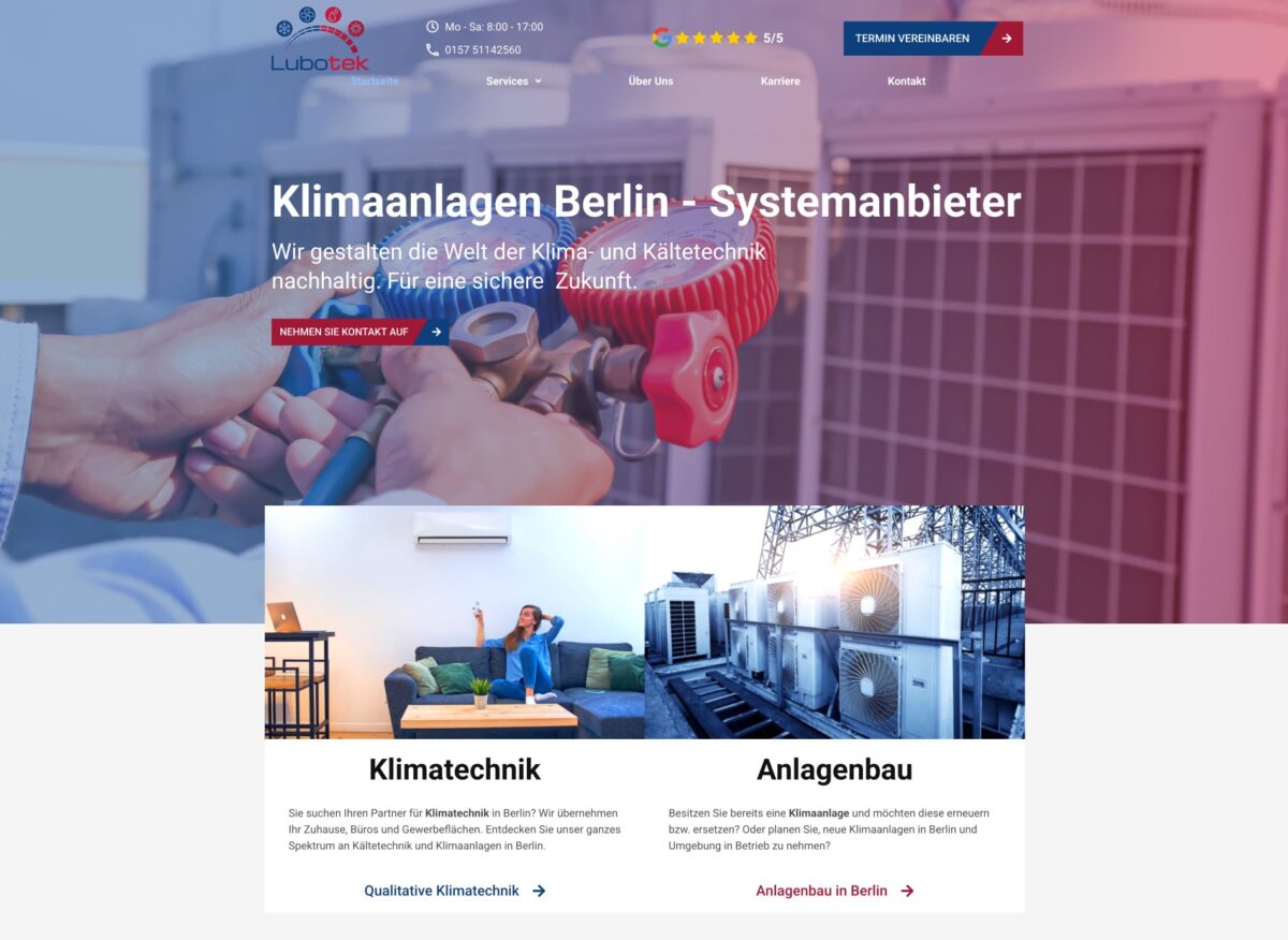 Screenshot der Website