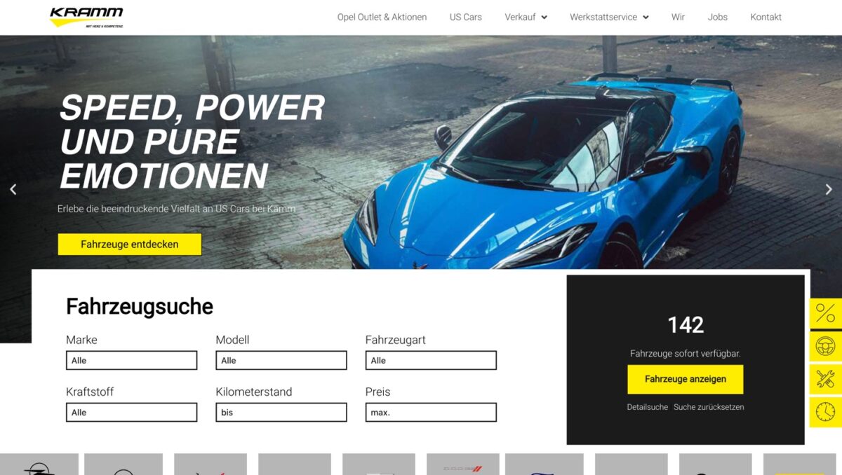 Screenshot der Website