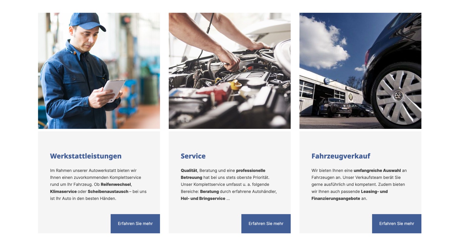 Ausschnitt 1 von 5 der Website von Autohaus Leiss Frankfurt, Frankfurt am Main
