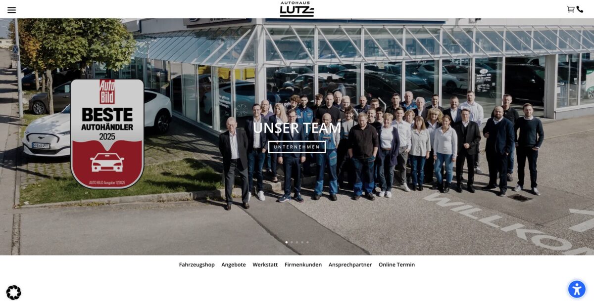 Screenshot der Website