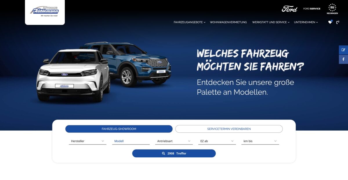 Screenshot der Website