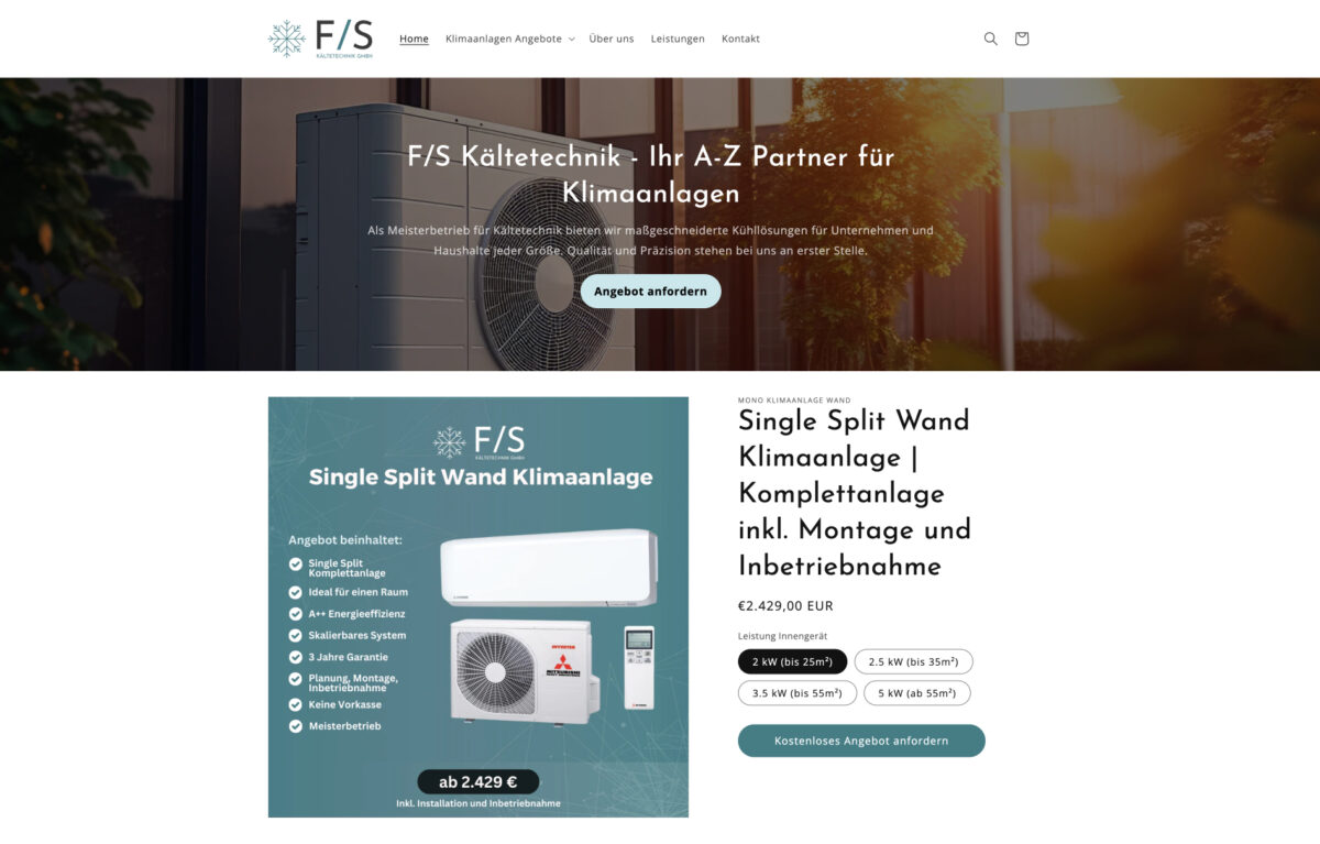 Screenshot der Website