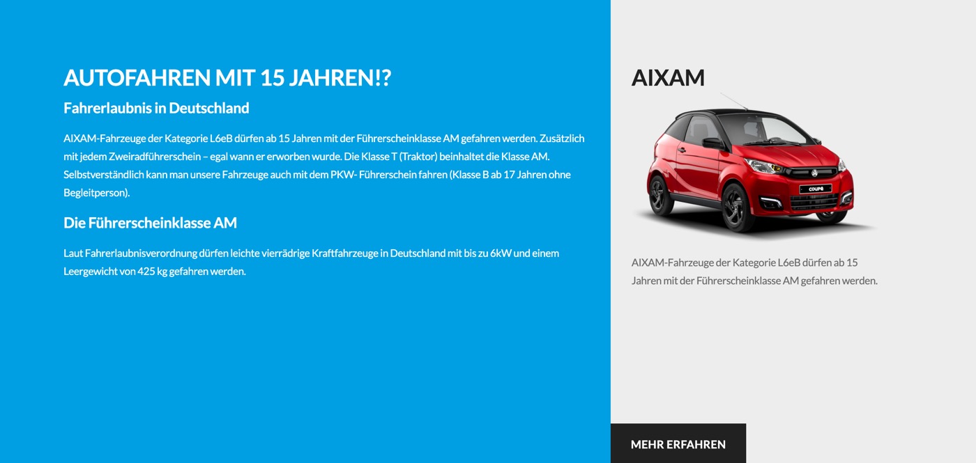 Ausschnitt 2 von 2 der Website von Auto Horlbeck, Landkreis Greiz