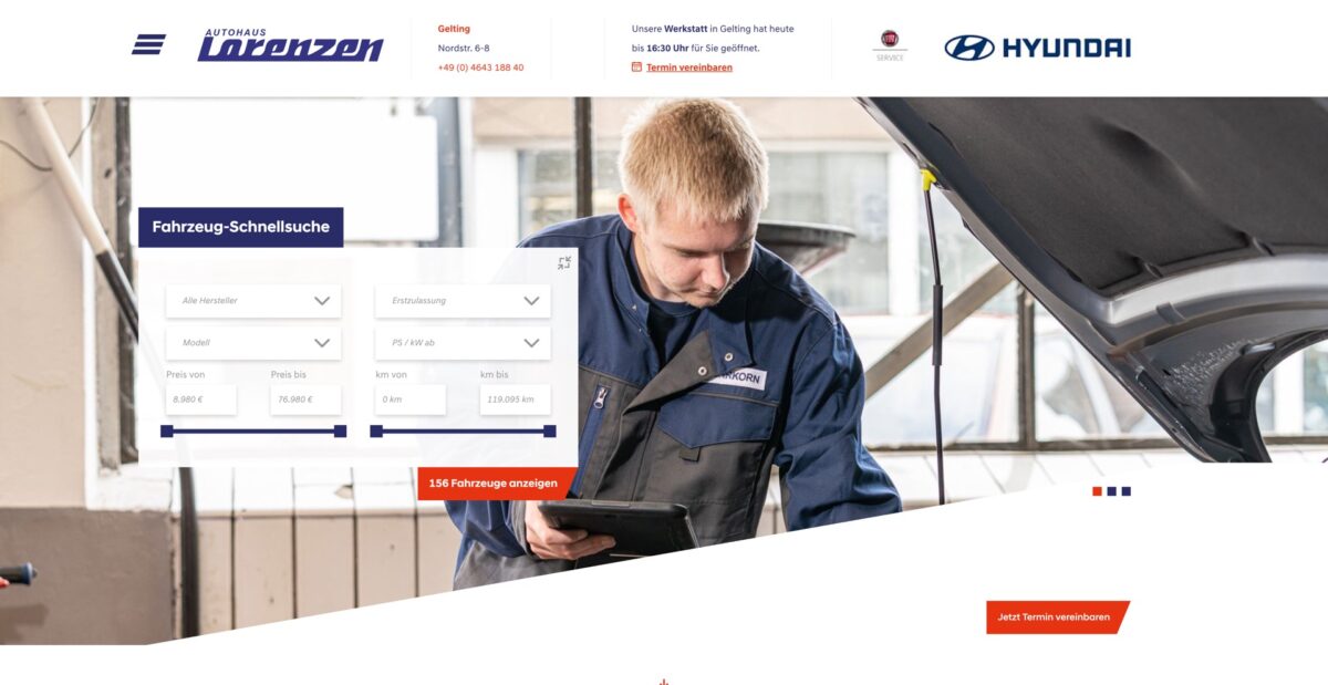 Screenshot der Website