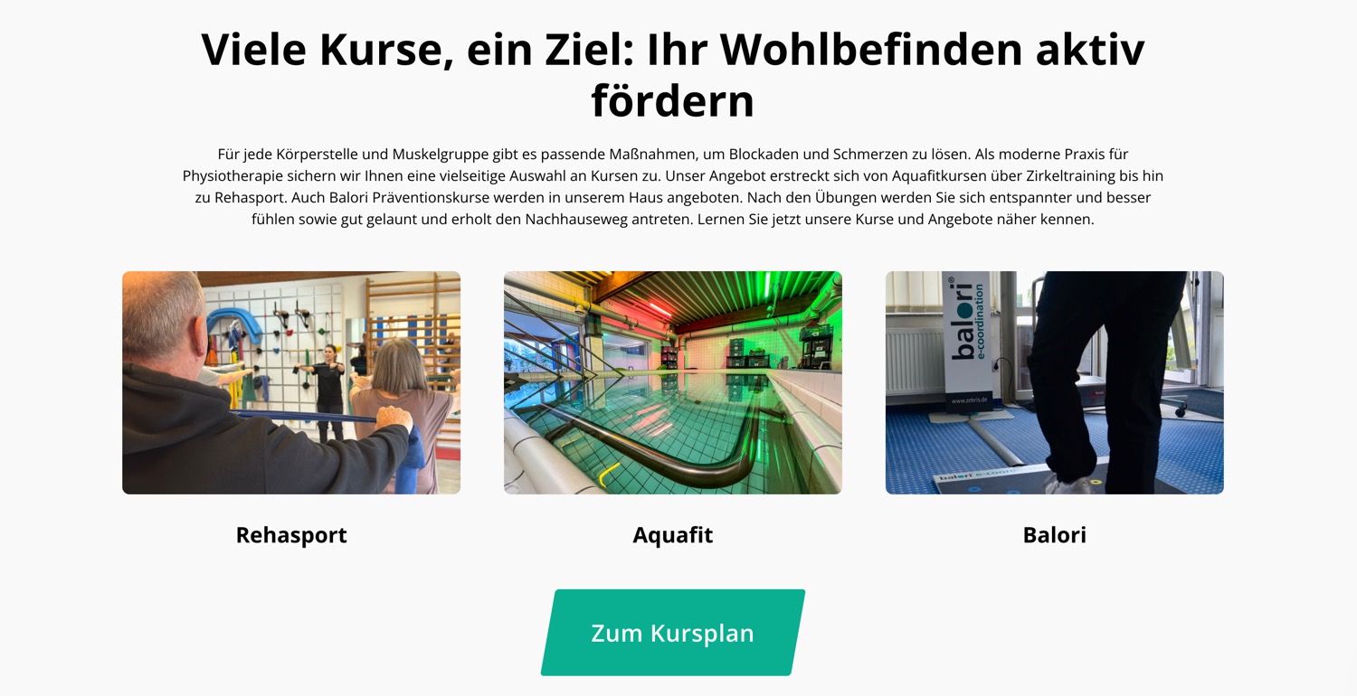 Ausschnitt 3 von 5 der Website von Physiotherapie Michael Schumann, Bochum