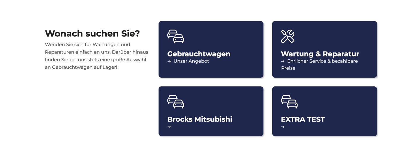 Ausschnitt 1 von 5 der Website von Autohaus Brocks, Landkreis Rostock