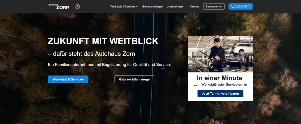 Screenshot der Website