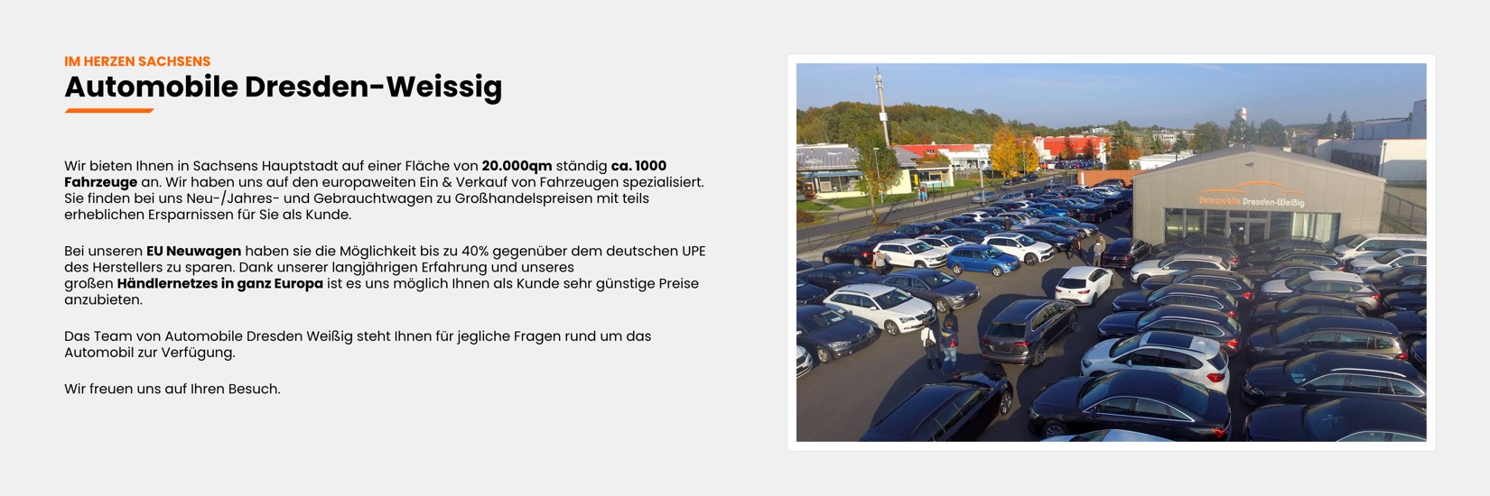 Ausschnitt 1 von 6 der Website von Automobile Dresden-Weißig, Dresden