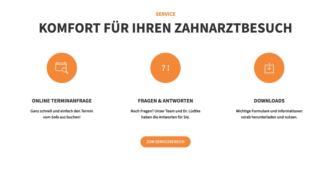 Ausschnitt 4 von 4 der Website von Zahnarztpraxis Dr. Christiane Lüdtke, Landkreis Sächsische Schweiz-Osterzgebirge