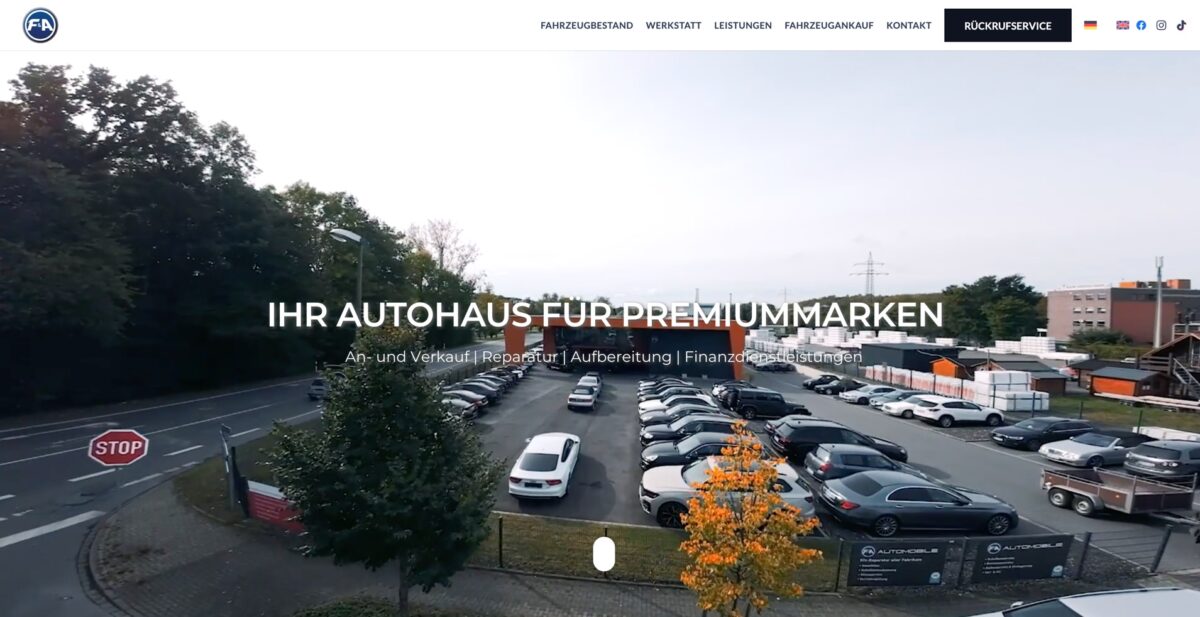 Screenshot der Website