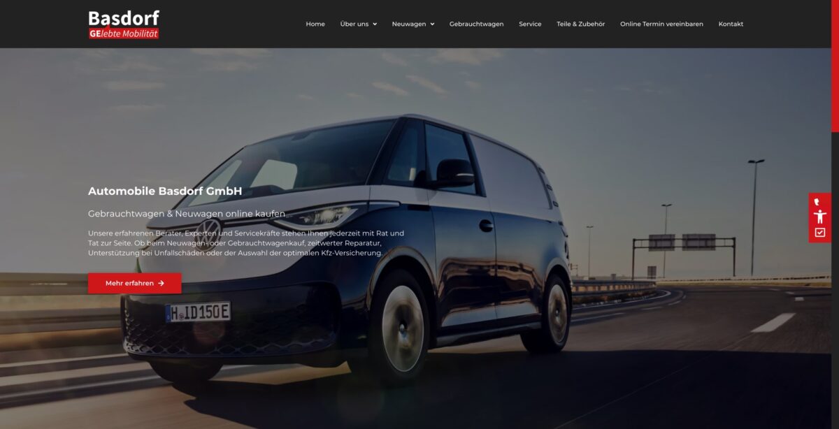 Screenshot der Website
