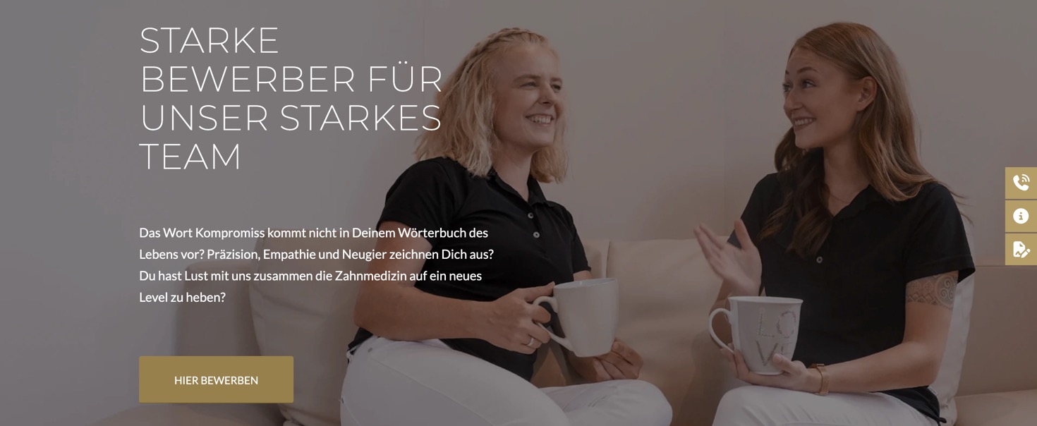 Ausschnitt 4 von 4 der Website von Kuprian Zahnmedizin, Leipzig