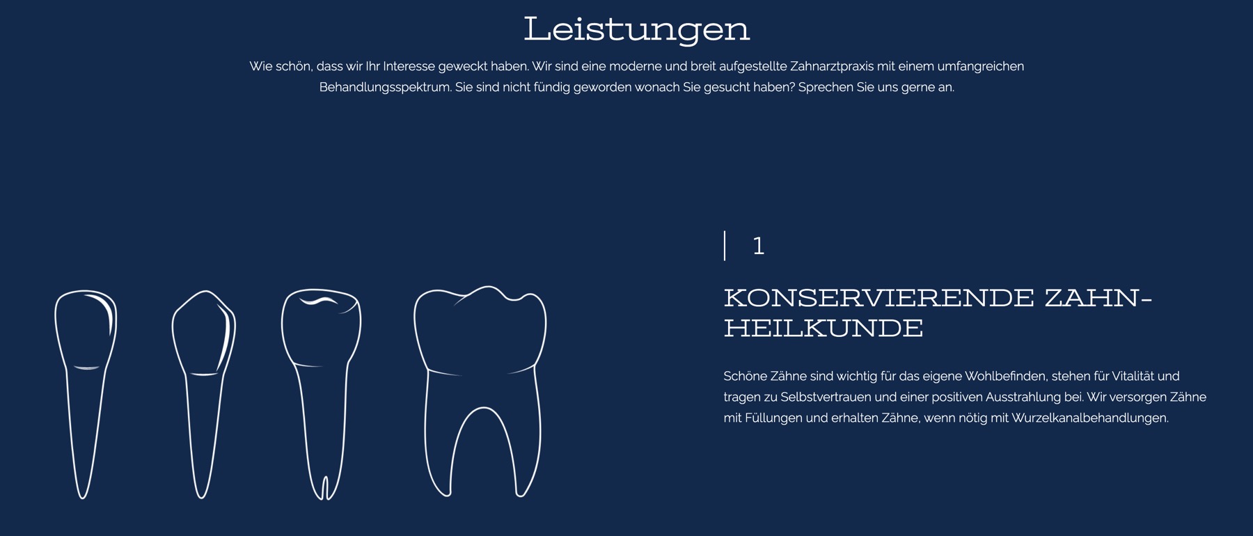 Ausschnitt 1 von 3 der Website von Zahnärzte an der Schiffbrücke, Kreis Ostholstein