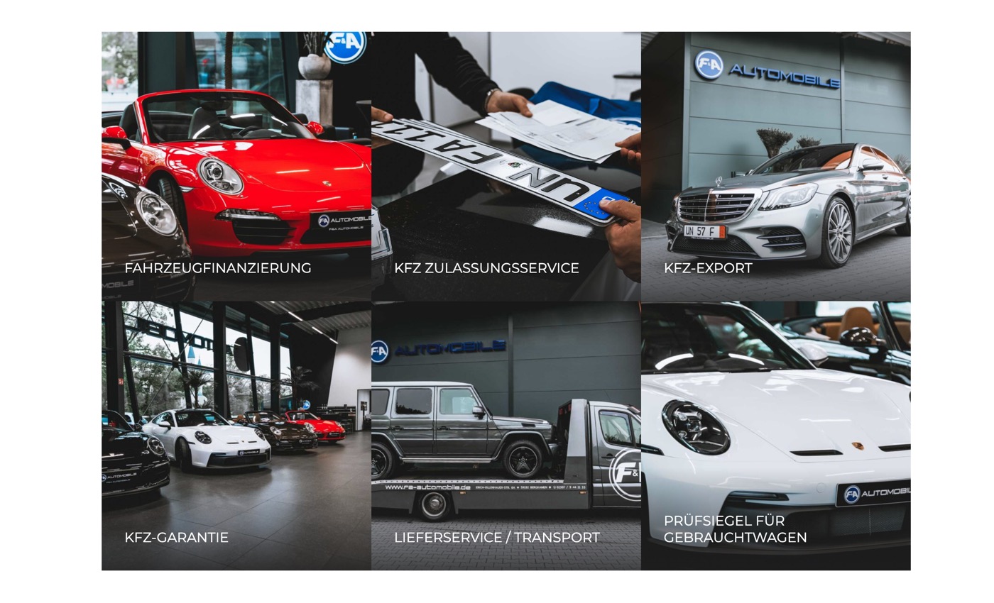 Ausschnitt 2 von 4 der Website von F&A Automobile, Kreis Unna