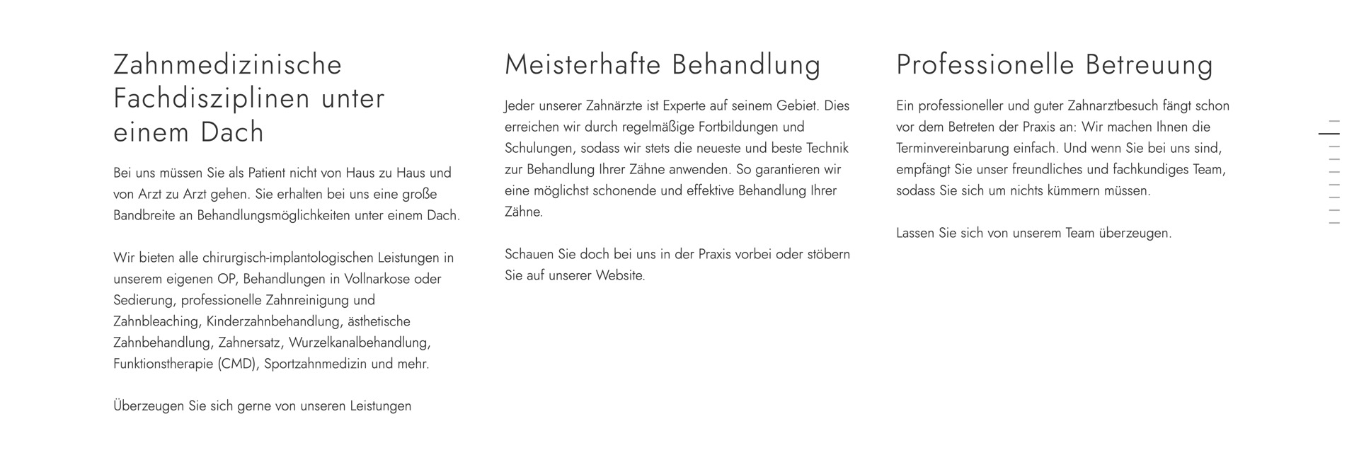 Ausschnitt 1 von 6 der Website von Zahnärzte am Calmeyer‑Platz, Osnabrück