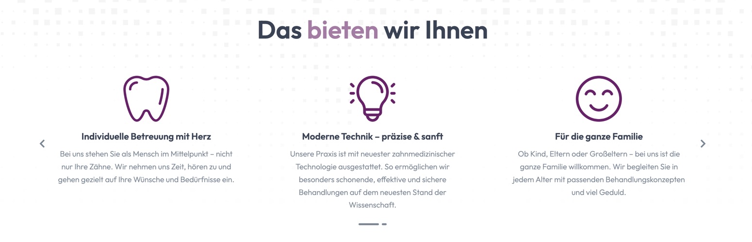 Ausschnitt 1 von 5 der Website von Zahnhouse Wuppertal, Wuppertal