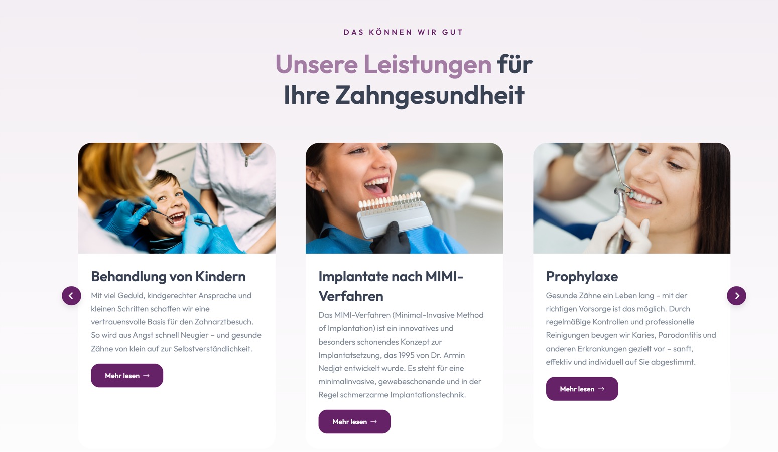 Ausschnitt 3 von 5 der Website von Zahnhouse Wuppertal, Wuppertal