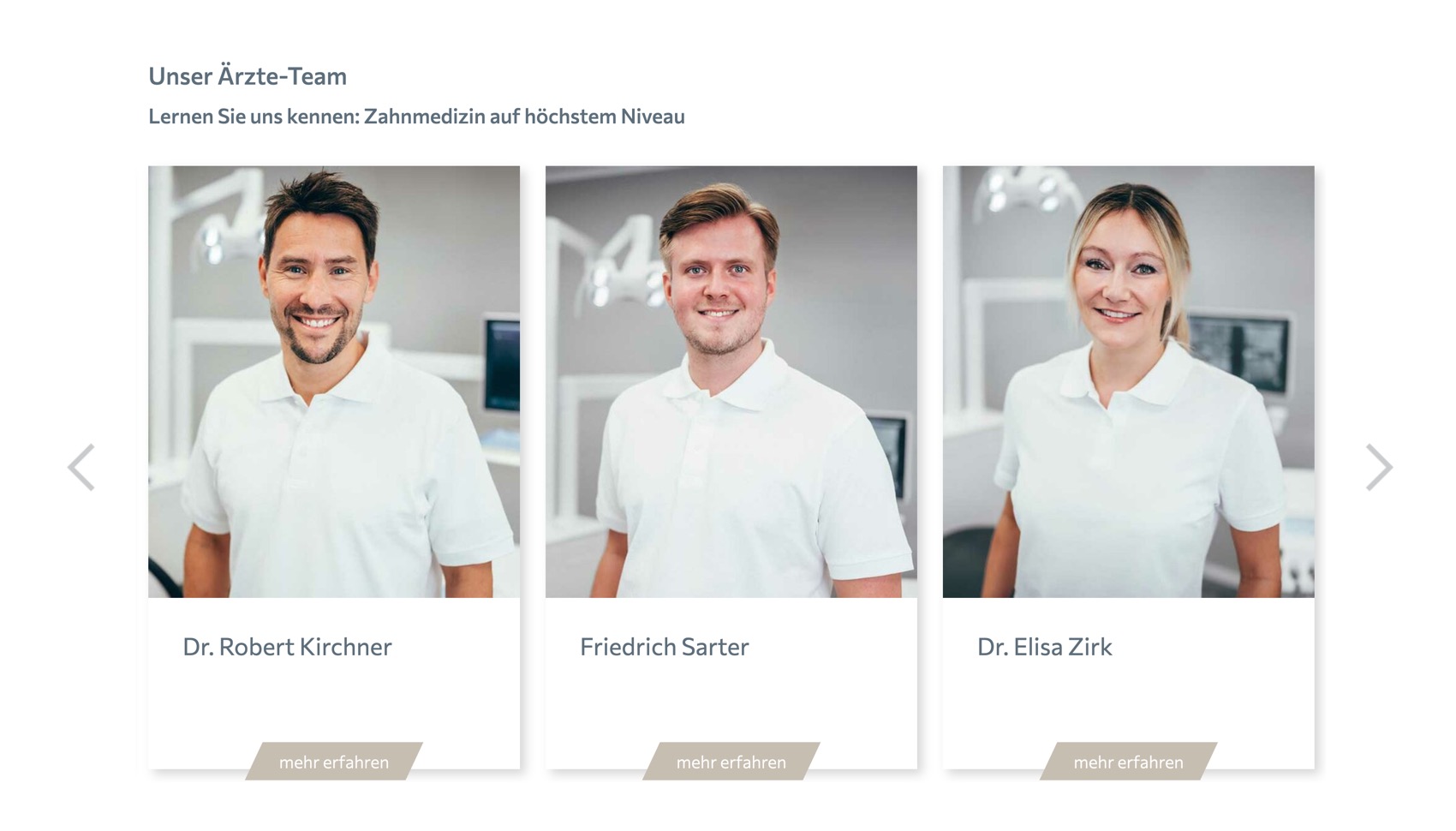 Ausschnitt 1 von 3 der Website von Zahnärzte Dr. Kirchner & Kollegen Köln, Köln