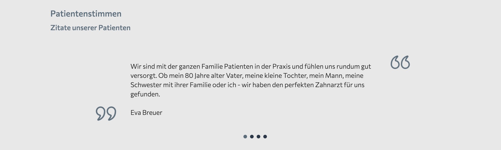 Ausschnitt 3 von 3 der Website von Zahnärzte Dr. Kirchner & Kollegen Köln, Köln