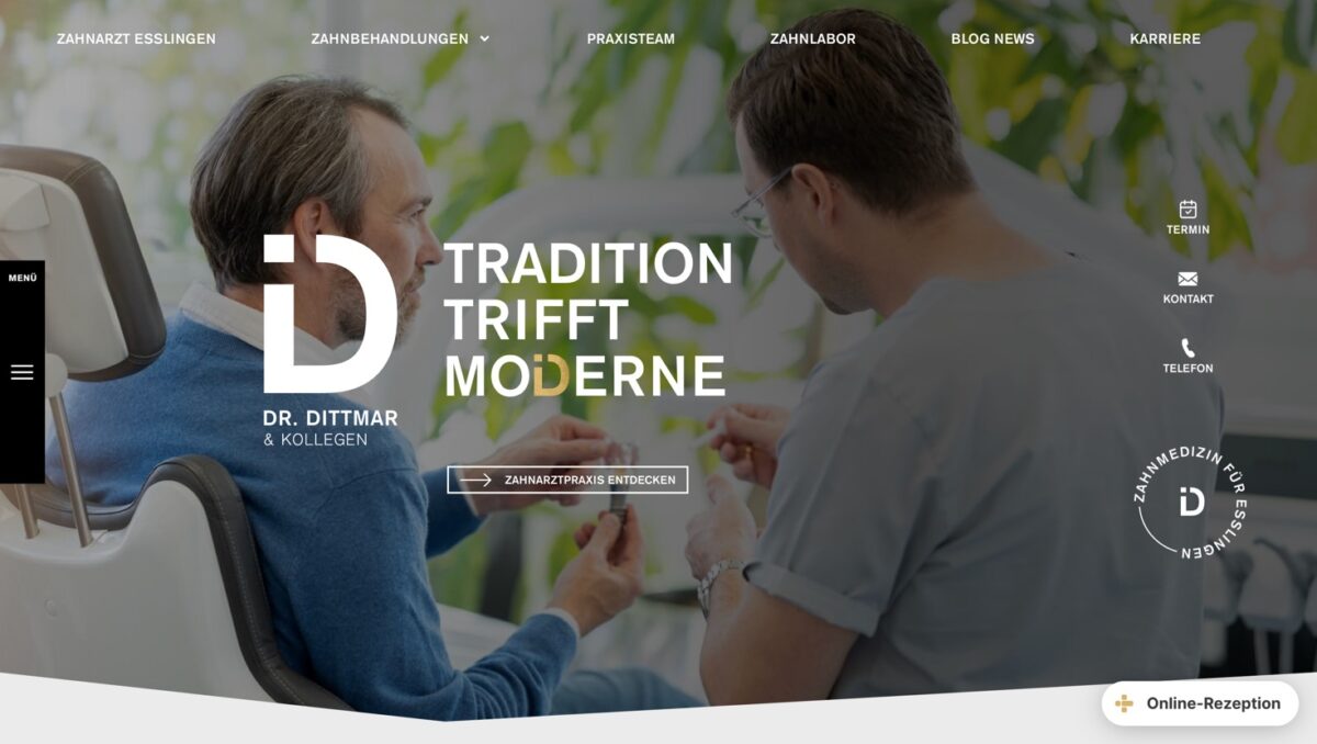Screenshot der Website