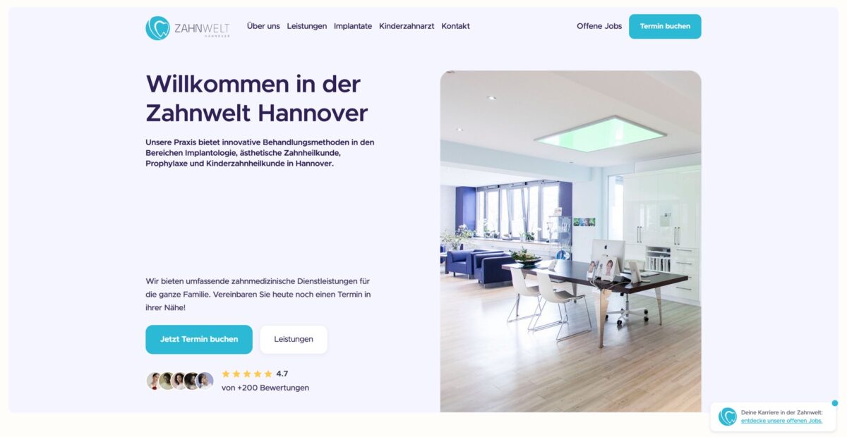 Screenshot der Website