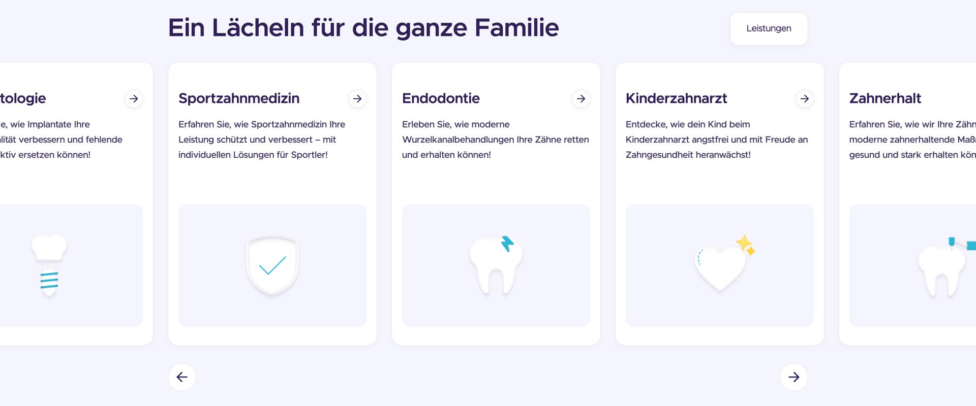Ausschnitt 3 von 6 der Website von Zahnwelt Hannover, Hannover