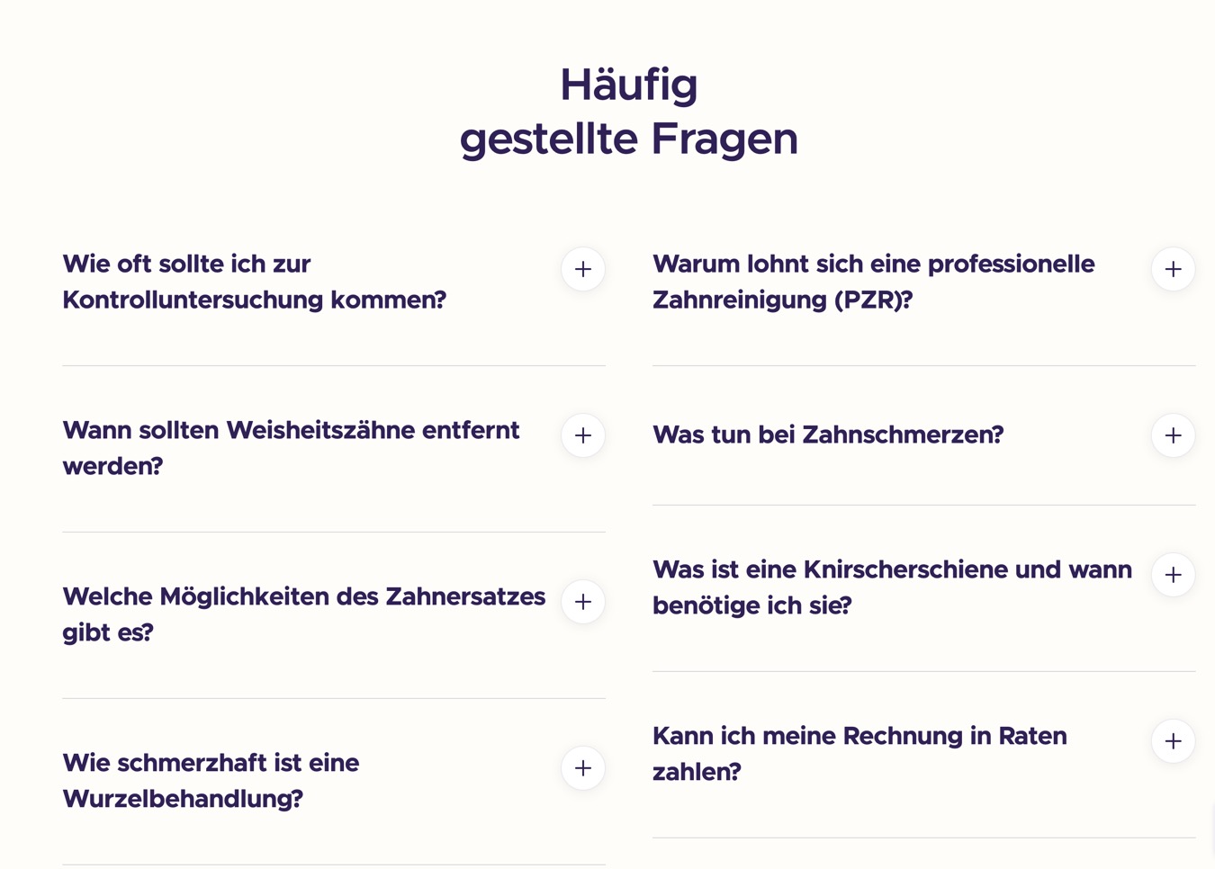 Ausschnitt 2 von 6 der Website von Zahnwelt Hannover, Hannover