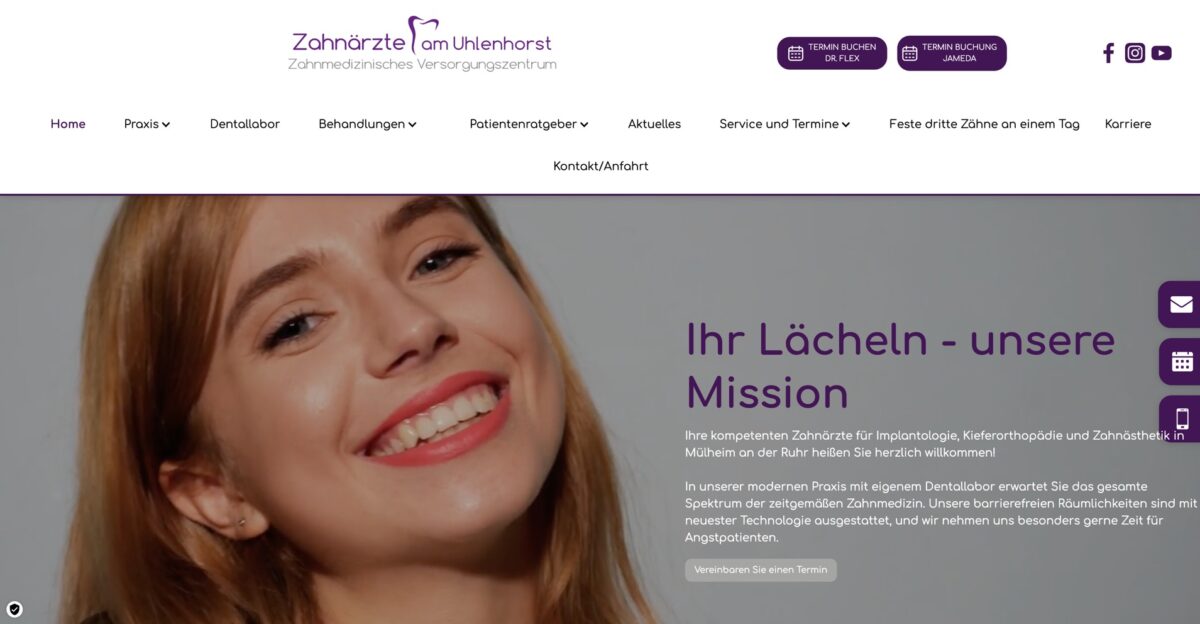 Screenshot der Website