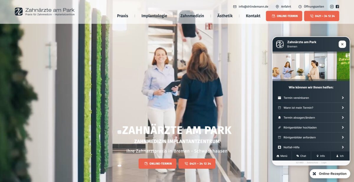 Screenshot der Website