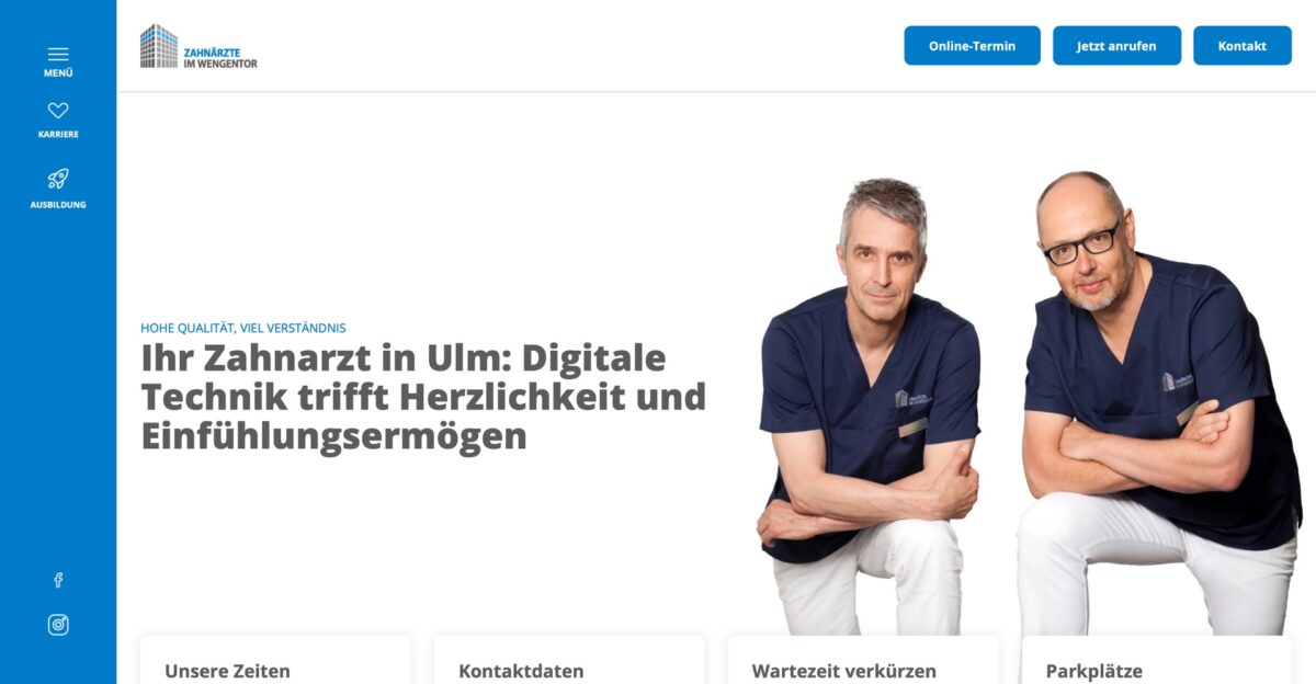 Screenshot der Website