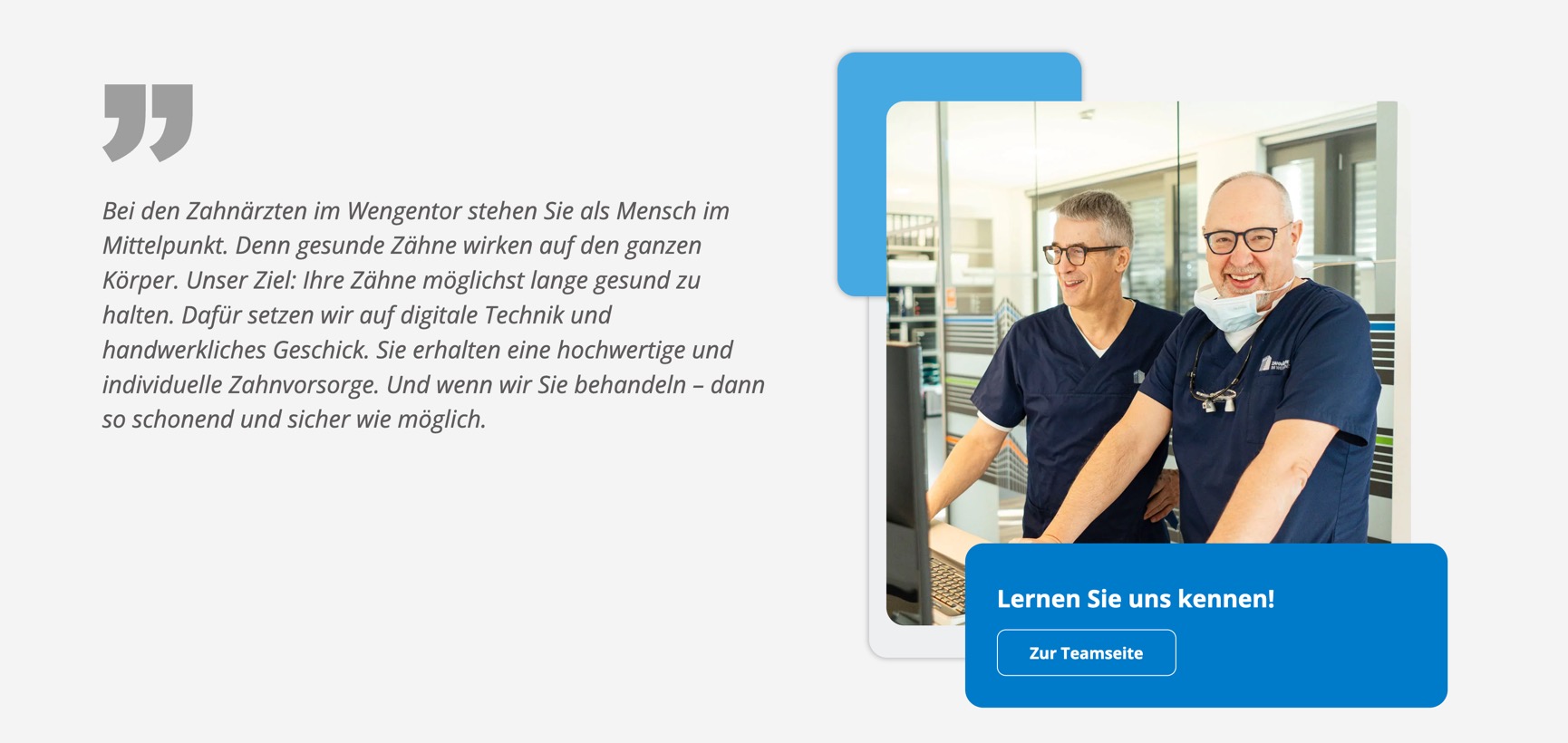 Ausschnitt 1 von 6 der Website von Zahnärzte Ulm, Ulm