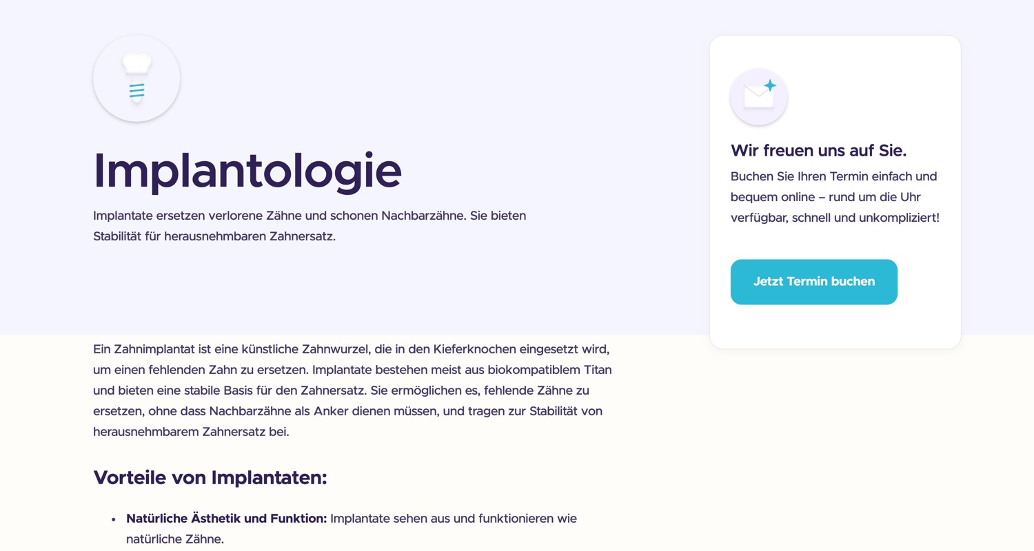 Ausschnitt 6 von 6 der Website von Zahnwelt Hannover, Hannover
