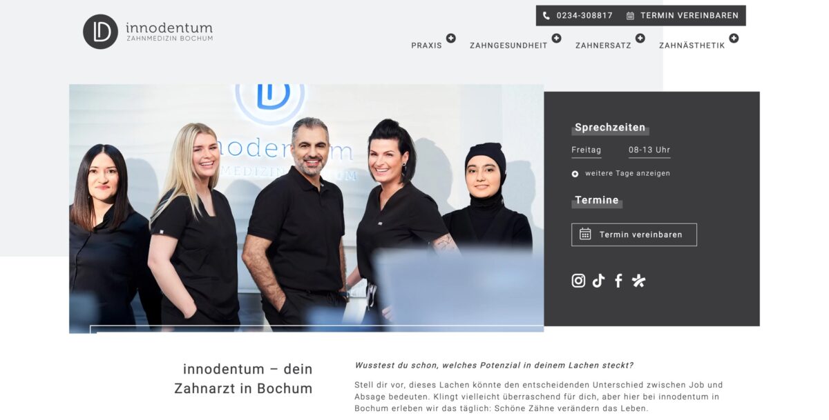 Screenshot der Website