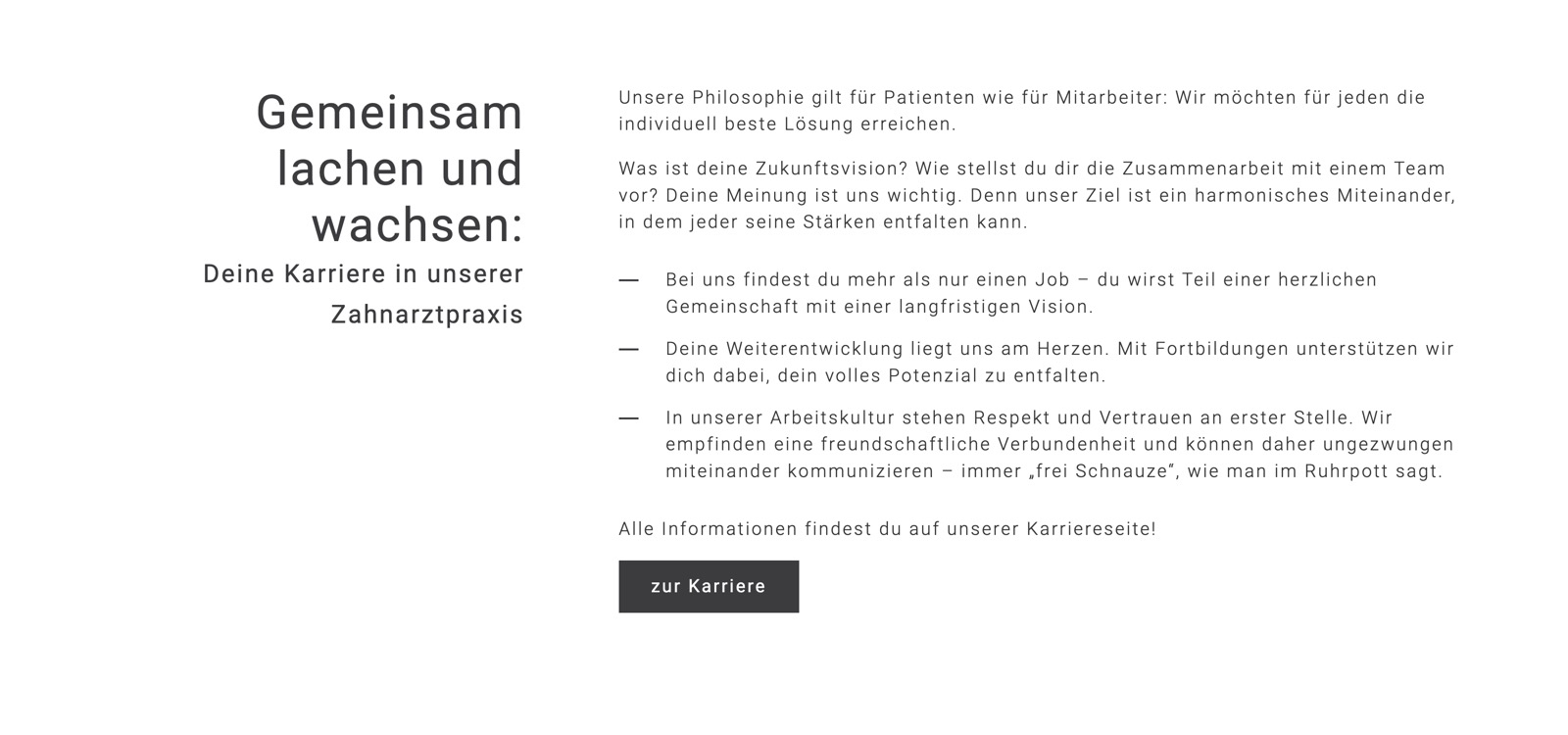 Ausschnitt 1 von 6 der Website von innodentum – Zahnmedizin Bochum, Bochum