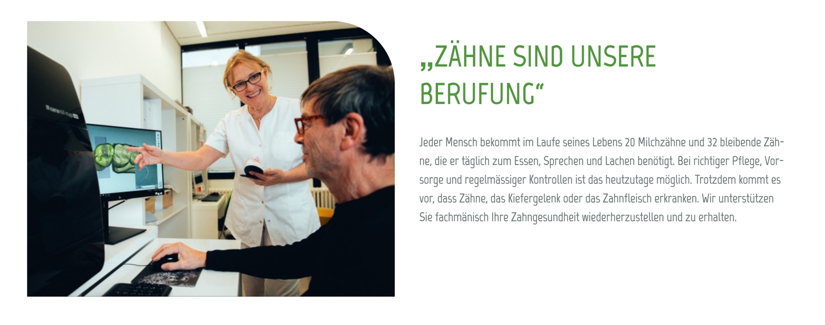 Ausschnitt 1 von 6 der Website von Allgäu Zahn MVZ, Kempten (Allgäu)
