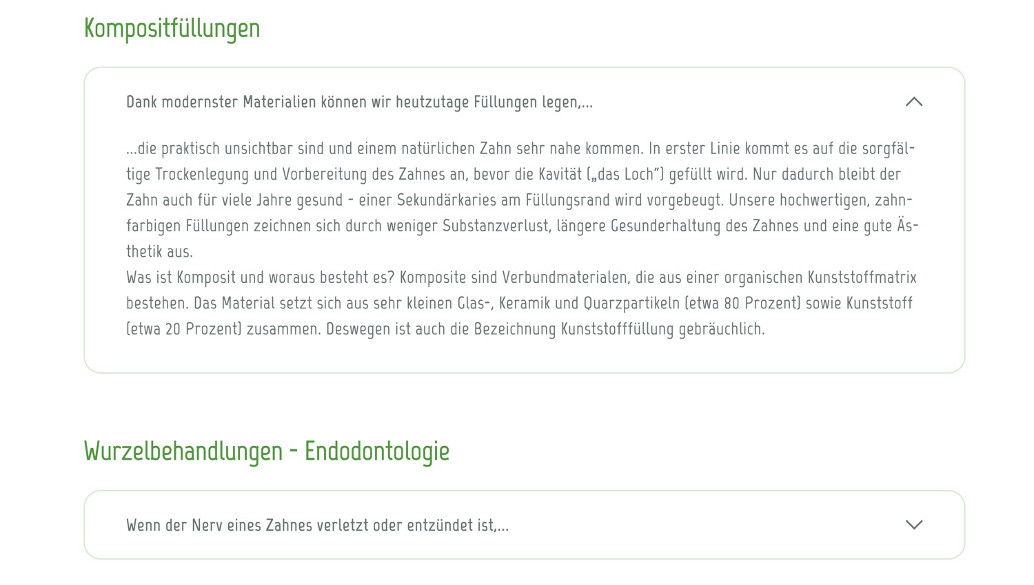 Ausschnitt 4 von 6 der Website von Allgäu Zahn MVZ, Kempten (Allgäu)