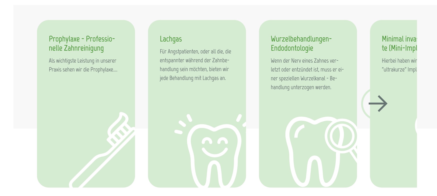Ausschnitt 5 von 6 der Website von Allgäu Zahn MVZ, Kempten (Allgäu)