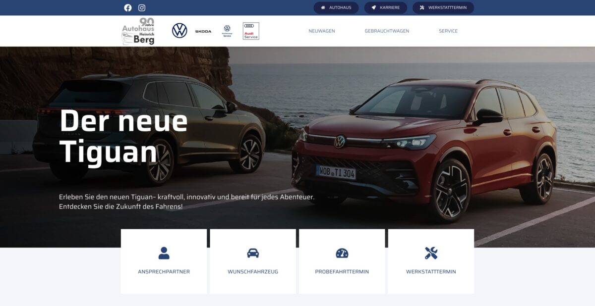 Screenshot der Website