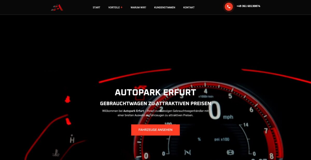 Screenshot der Website