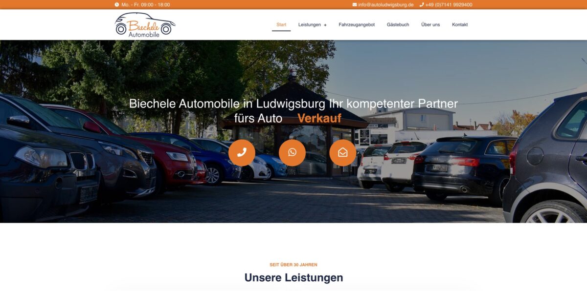 Screenshot der Website