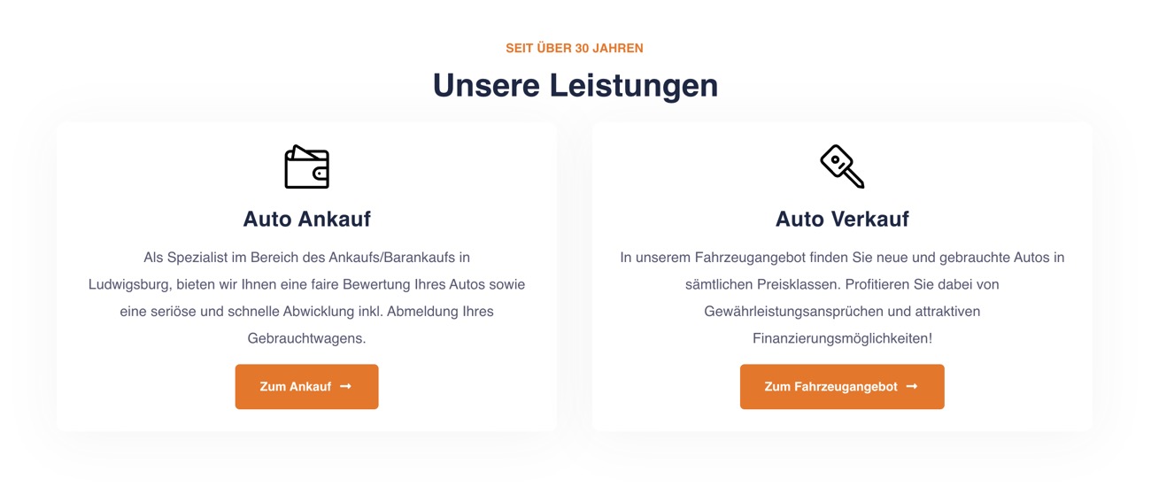 Ausschnitt 1 von 6 der Website von Biechele Automobile, Ludwigshafen am Rhein