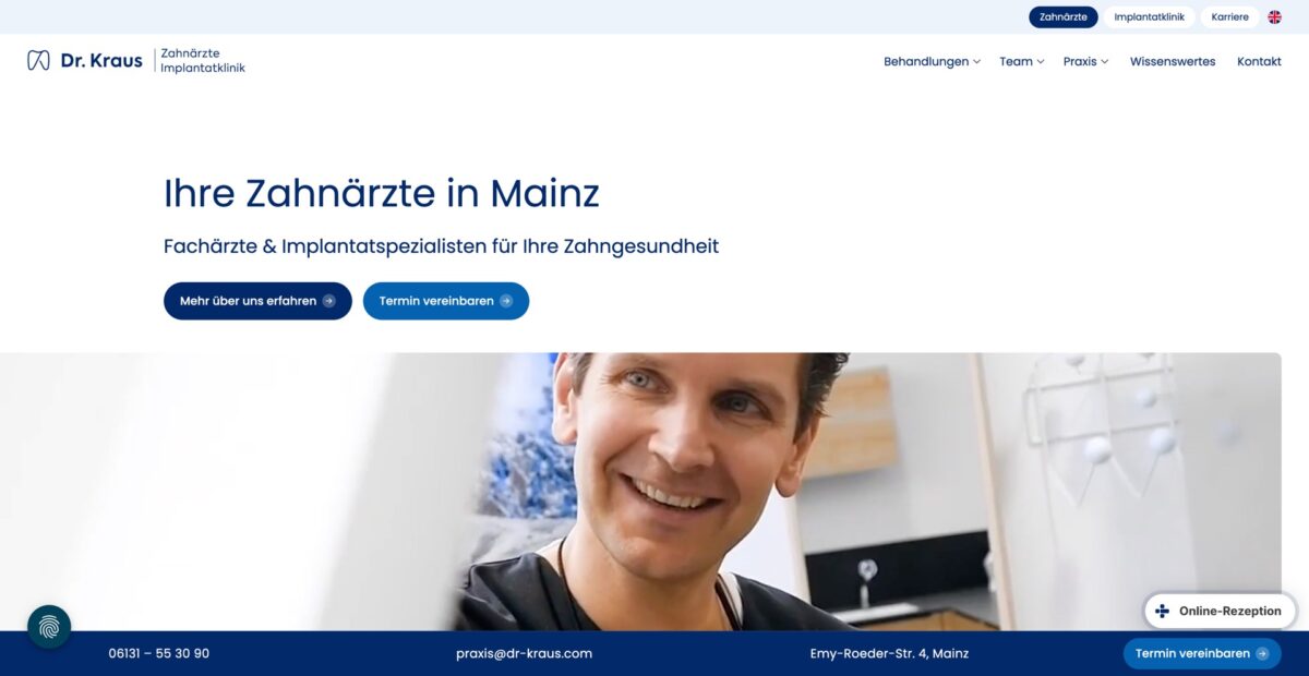 Screenshot der Website