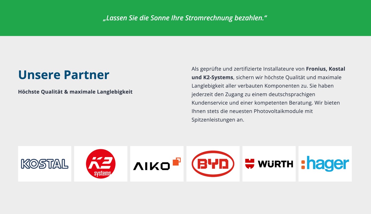 Ausschnitt 2 von 6 der Website von GST Germanium Solartechnik, Main-Taunus-Kreis
