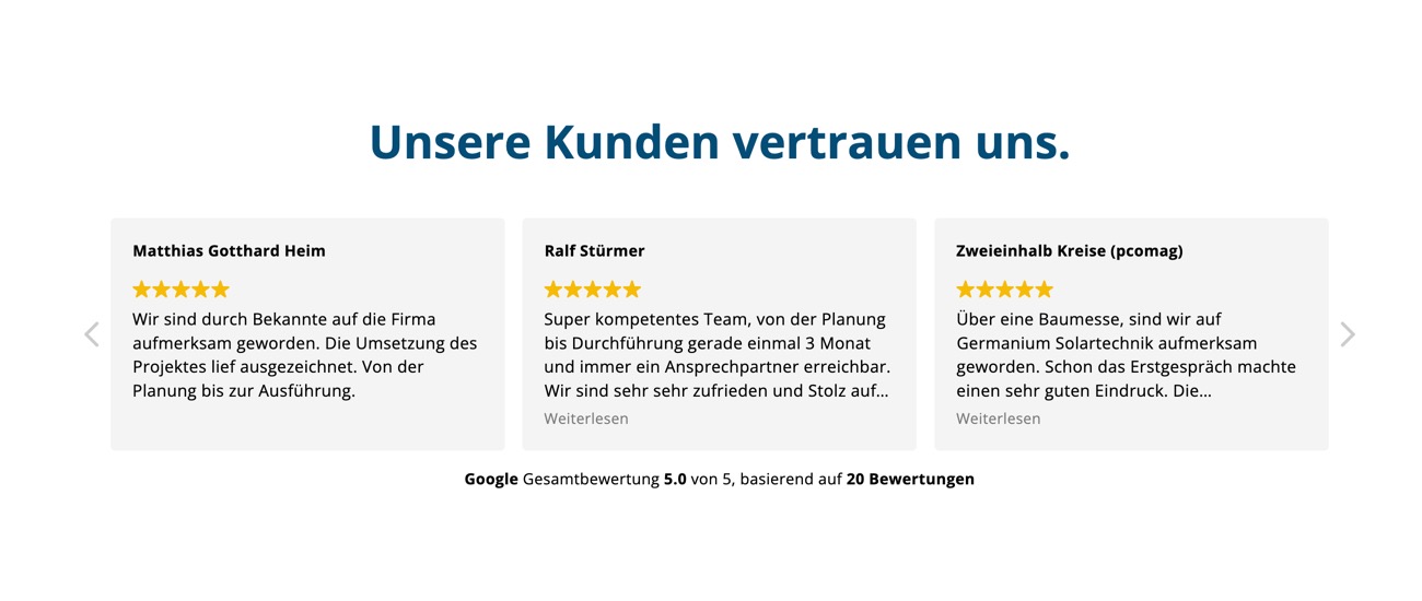 Ausschnitt 4 von 6 der Website von GST Germanium Solartechnik, Main-Taunus-Kreis