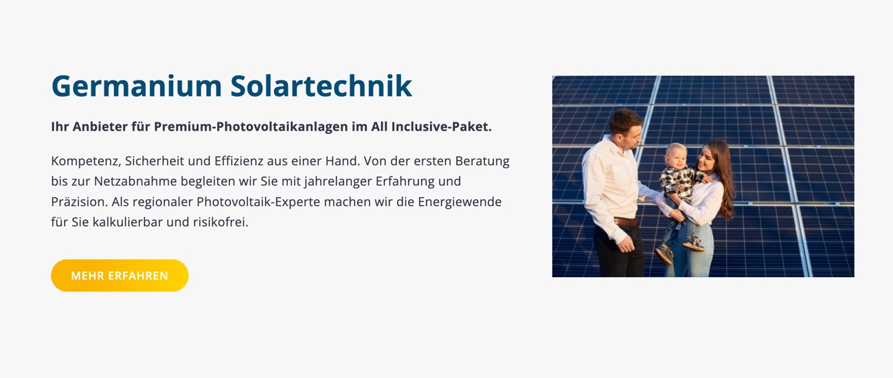 Ausschnitt 3 von 6 der Website von GST Germanium Solartechnik, Main-Taunus-Kreis