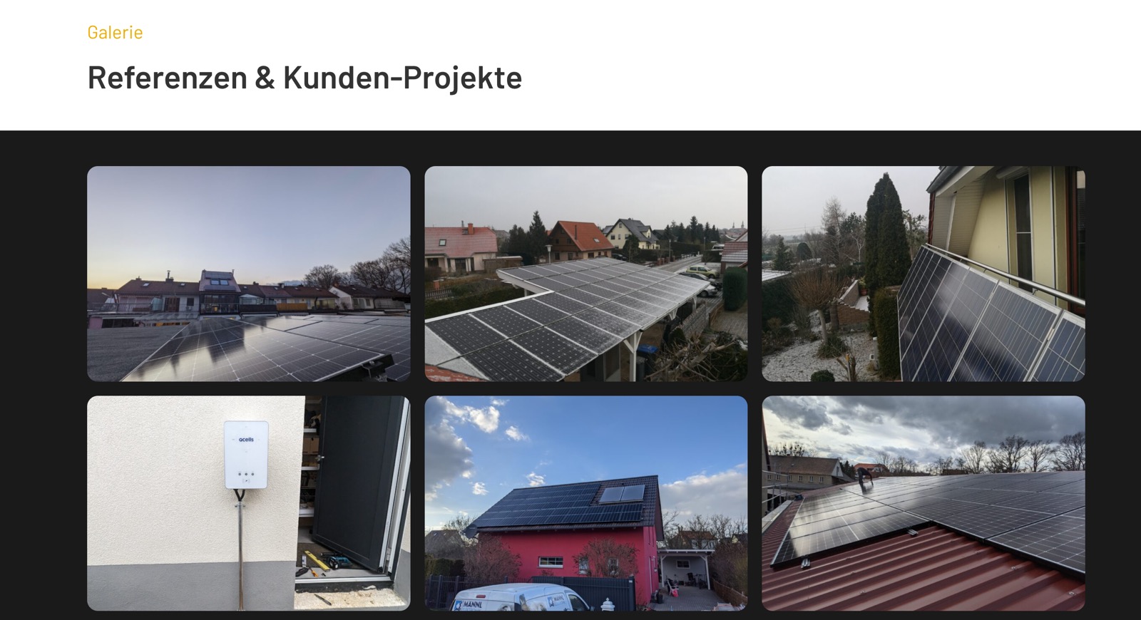 Ausschnitt 5 von 6 der Website von Puls‑Solar, Leipzig