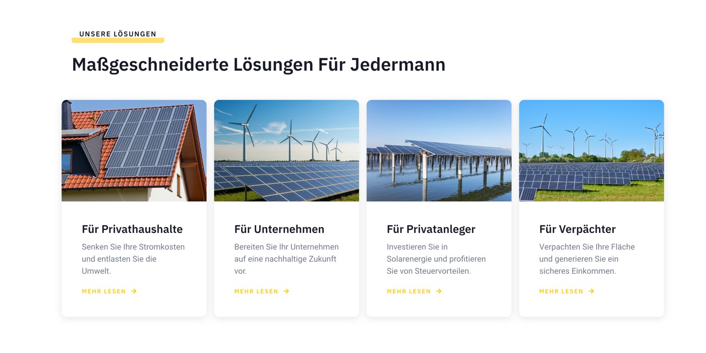 Ausschnitt 3 von 6 der Website von Helio Solar, Landkreis Breisgau-Hochschwarzwald